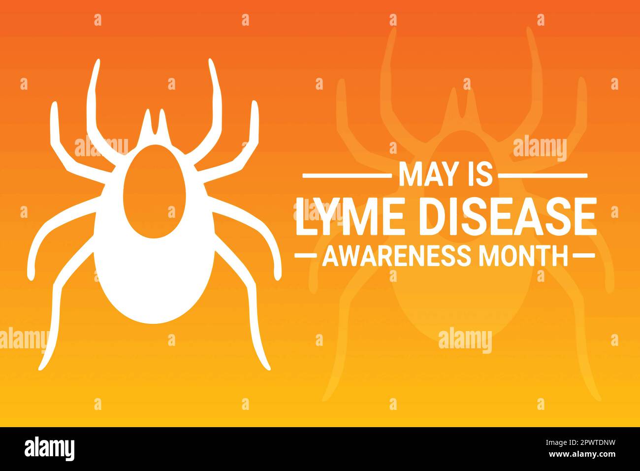 Maggio è mese di consapevolezza della malattia di Lyme. Concetto di vacanza. Modello per sfondo, banner, biglietto, poster con iscrizione di testo. Illustrazione vettoriale Illustrazione Vettoriale