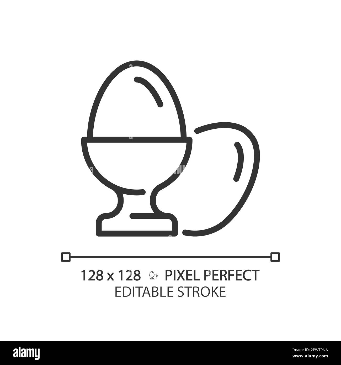 Icona pixel Perfect linear delle uova Illustrazione Vettoriale