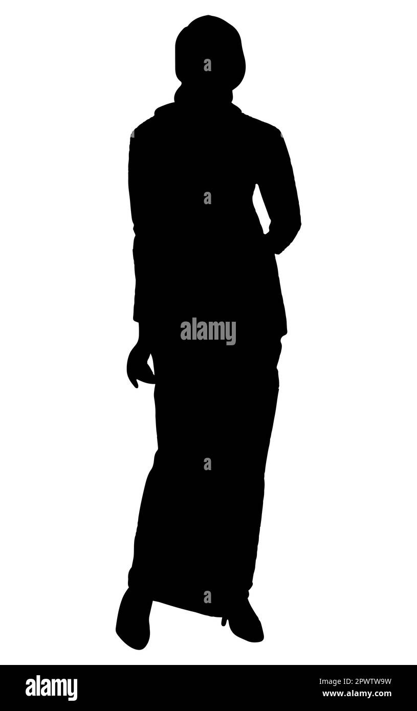 Silhouette nera di una donna musulmana vettore Illustrazione Vettoriale