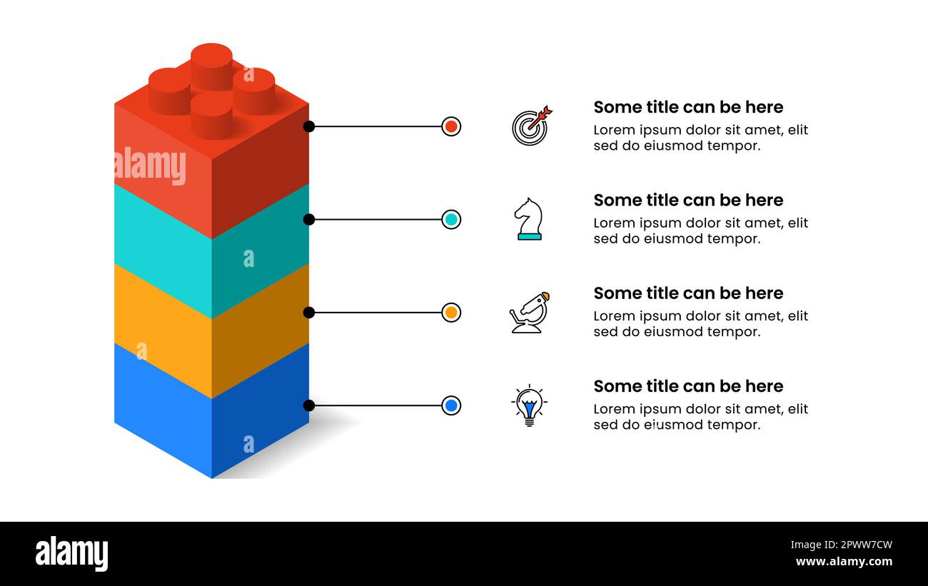Modello infografico con icone e 4 opzioni o passaggi. Cubi. Può essere utilizzato per il layout del flusso di lavoro, il diagramma, il banner, il webdesign. Illustrazione vettoriale Illustrazione Vettoriale