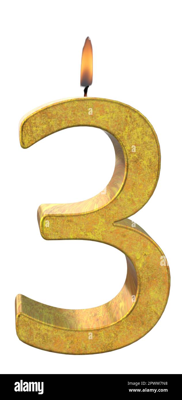 Candela d'oro numero 3 Illustrazione Vettoriale