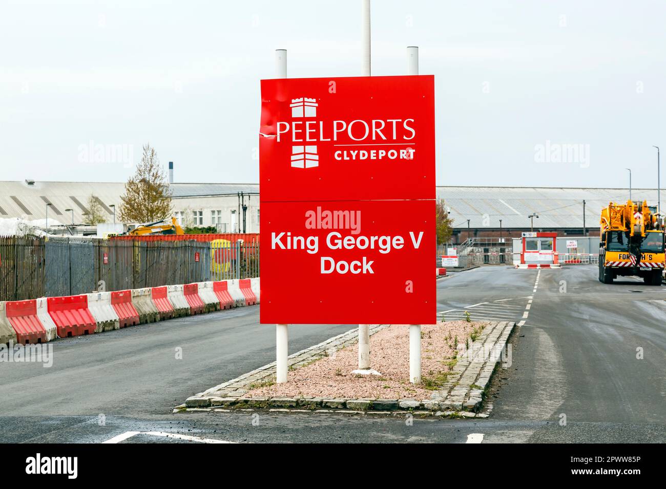 King George V Dock segno Glasgow, Scozia, Regno Unito, Europa Foto Stock