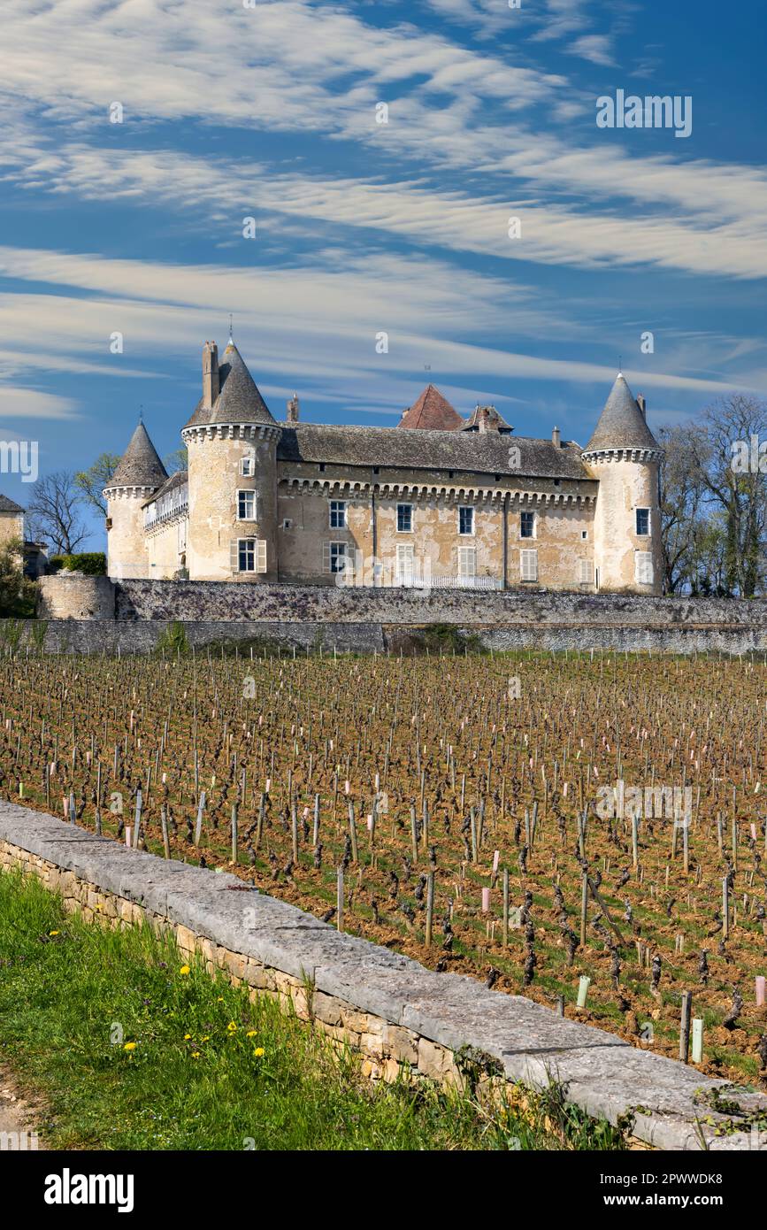 Chateau de Rully castello, Saone-et-Loire dipartimento, Borgogna, Francia Foto Stock