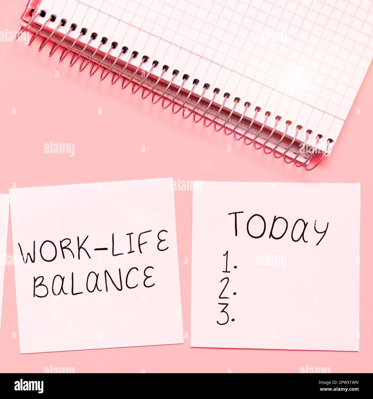 Scrittura che visualizza il testo lavoro l'equilibrio di vita, il tempo di concetto del Internet assegnato per il lavoro e gli aspetti della vita sono uguali Foto Stock