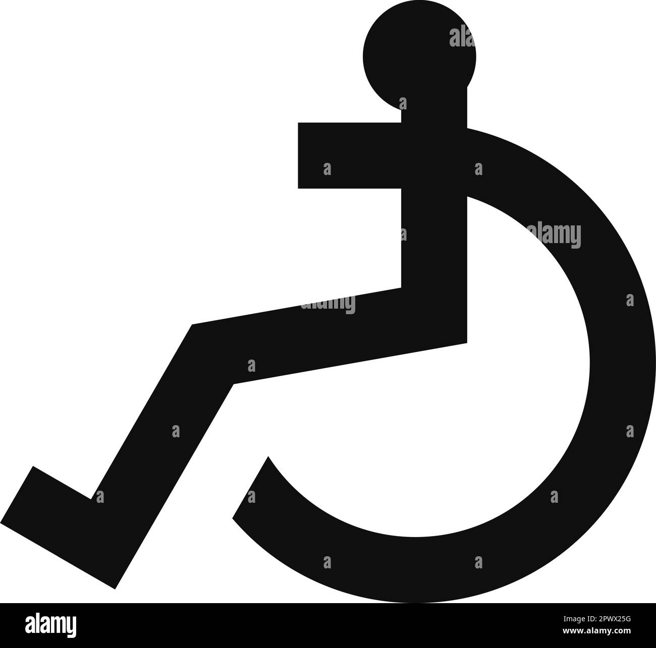 Icona per disabili su sedia a rotelle. Illustrazione vettoriale Illustrazione Vettoriale