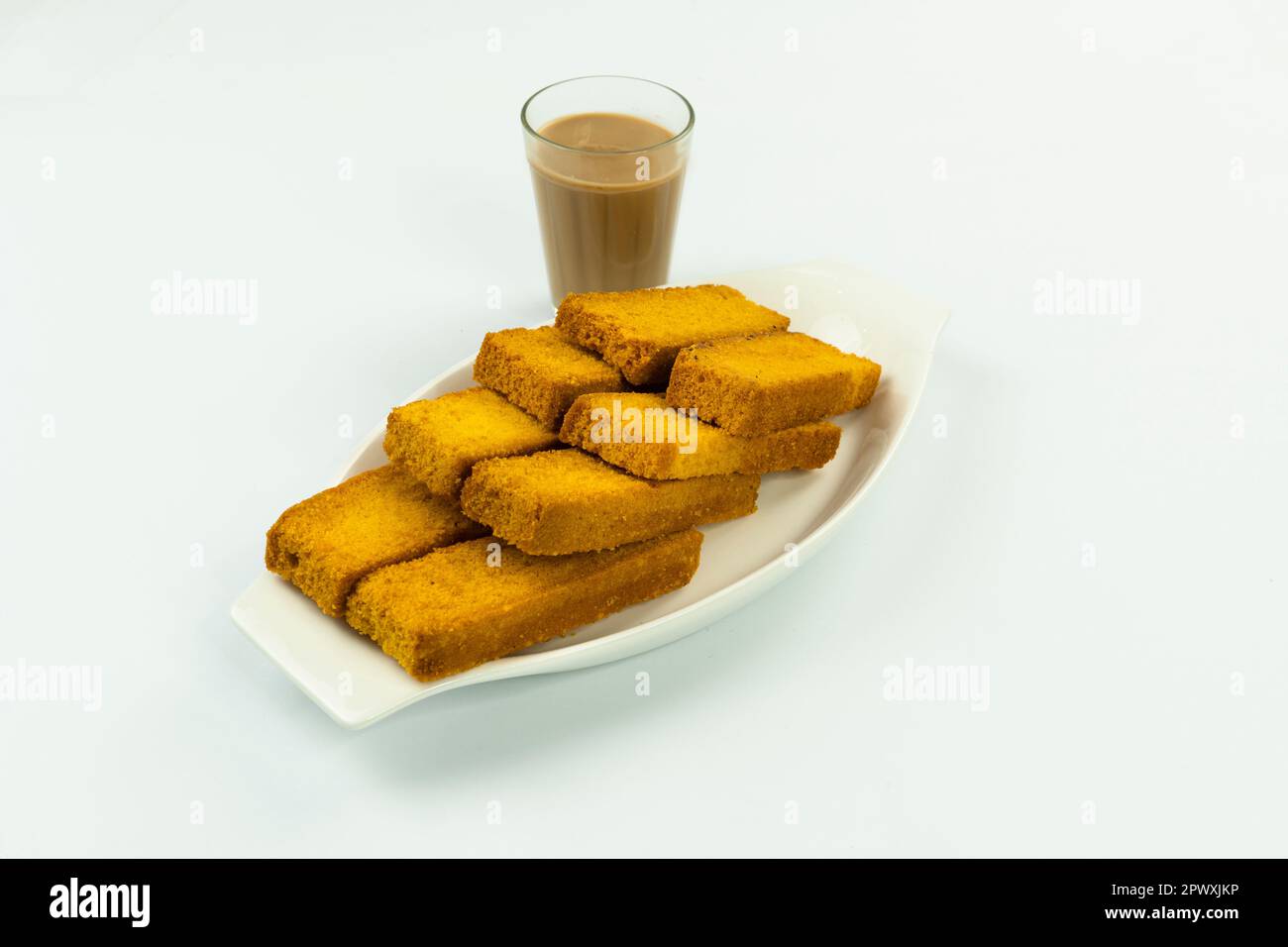 Torta di fette biscottate deliziosi spuntini indiani pakistani Foto Stock