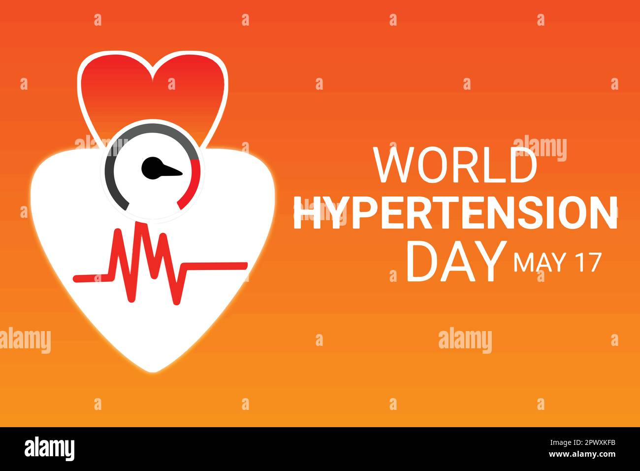 Giornata mondiale dell'ipertensione. Maggio. Illustrazione vettoriale per biglietti d'auguri, poster e banner Illustrazione Vettoriale