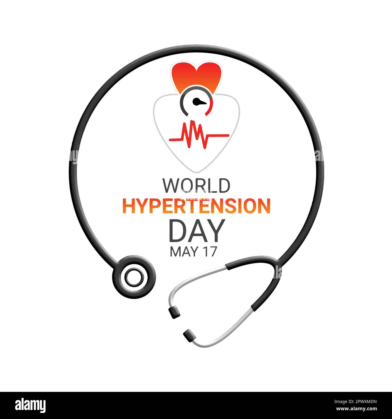 Giornata mondiale dell'ipertensione. Maggio 17. Adatto per biglietti d'auguri, poster e striscioni Illustrazione Vettoriale