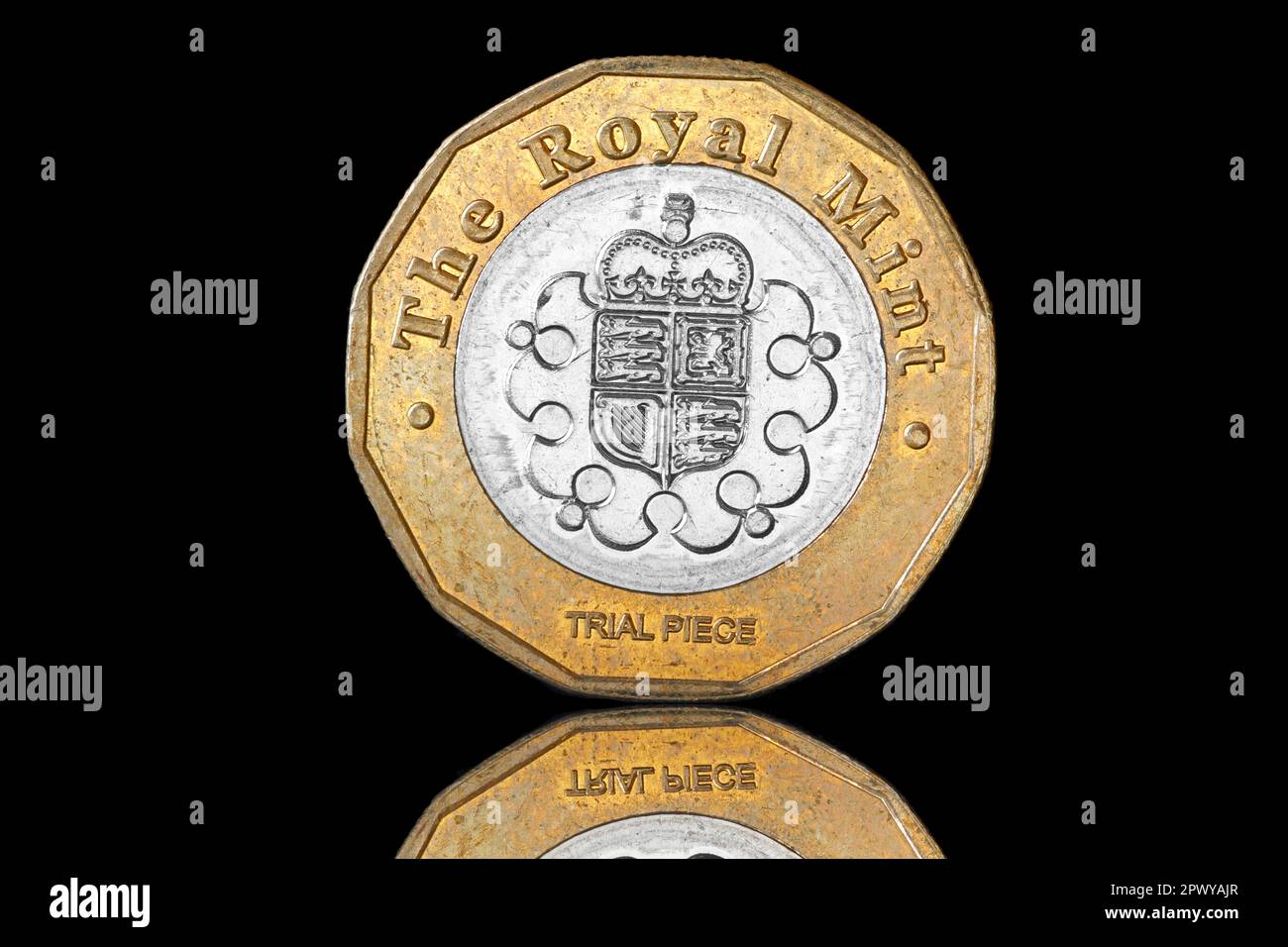 2015 pezzo di prova £1 moneta della Zecca reale Foto Stock