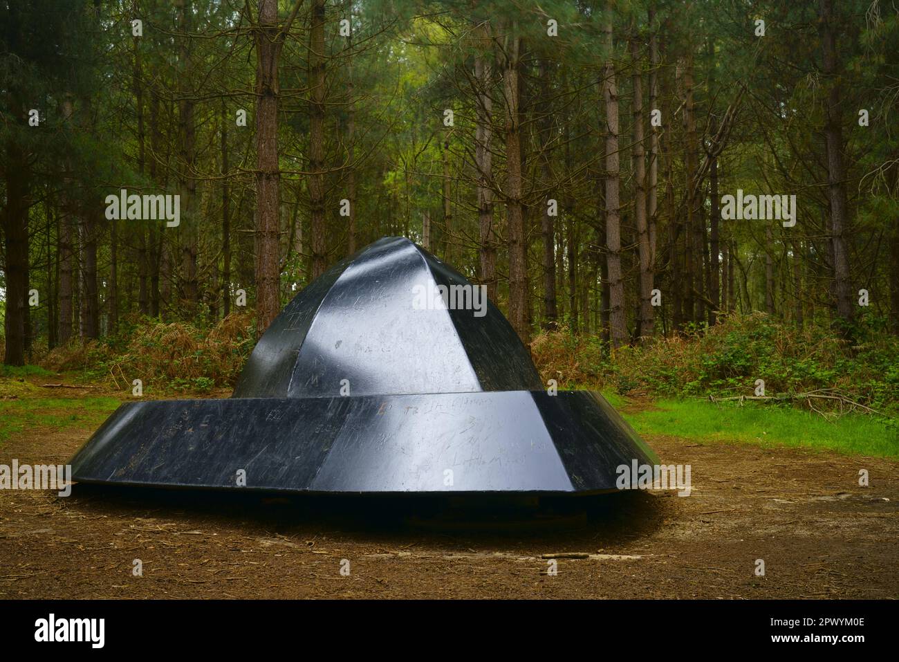 Il sito di sbarco UFO Rendlesham foresta Suffolk Inghilterra. Foto Stock