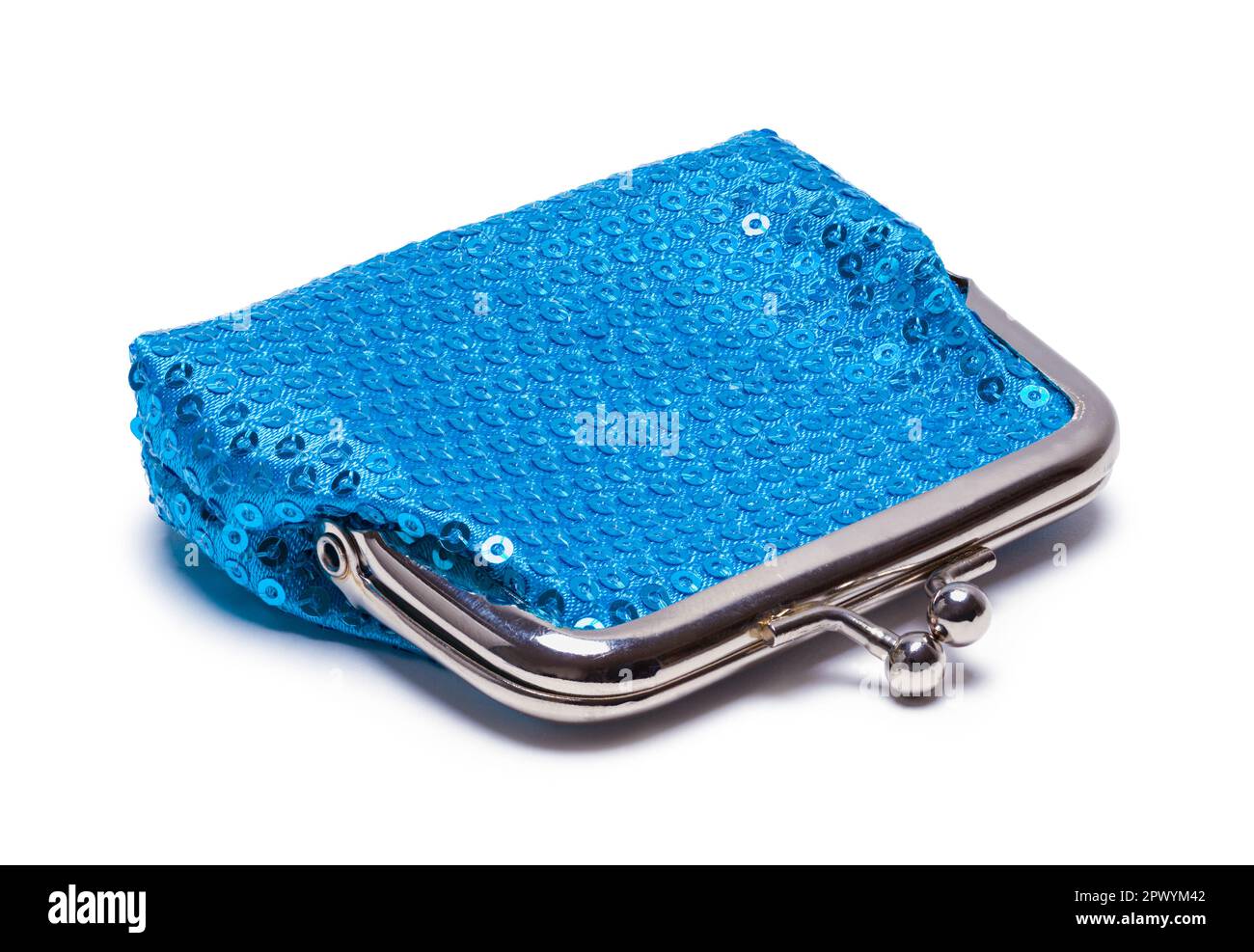 Blu Clossed Cambio borsetta taglio su bianco. Foto Stock