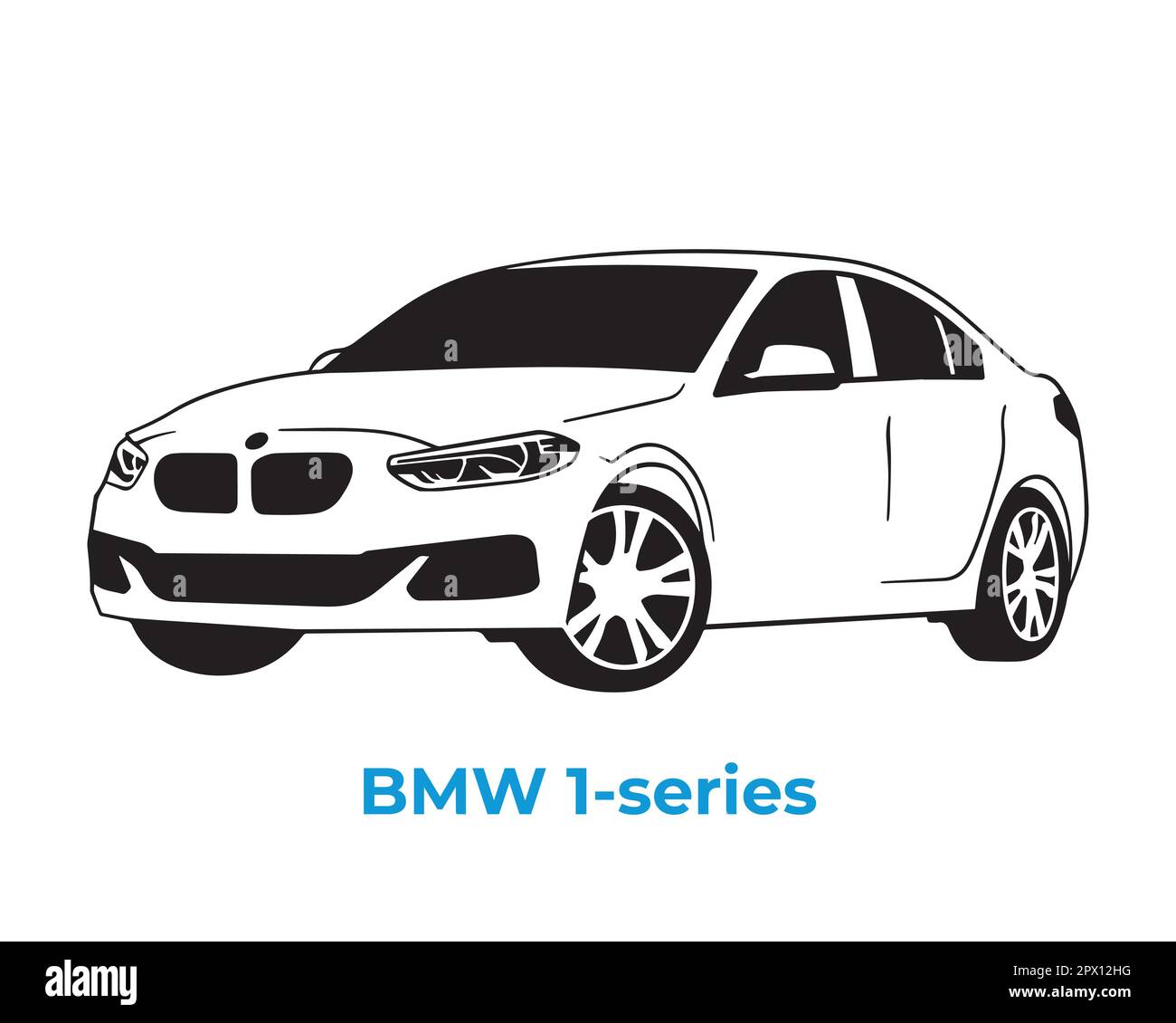 Silhouette vettoriali, icone delle auto del marchio BMW Illustrazione Vettoriale