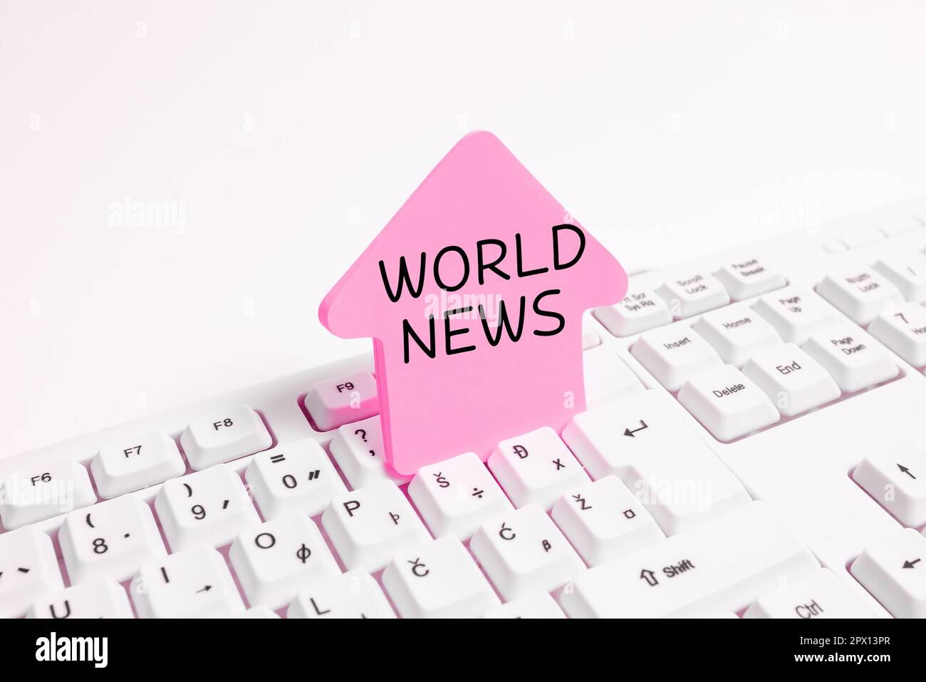 Visualizzazione concettuale Notizie del mondo, Panoramica aziendale informazioni globali importanti su eventi recenti o importanti Foto Stock