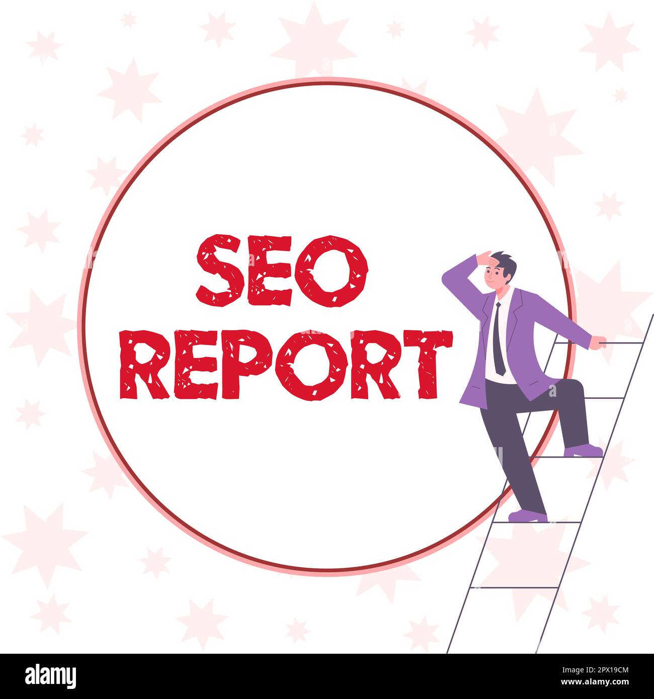 Ispirazione mostrando segno Seo Report, Word per la notifica su come il sito web sta eseguendo nei risultati dei motori di ricerca Foto Stock