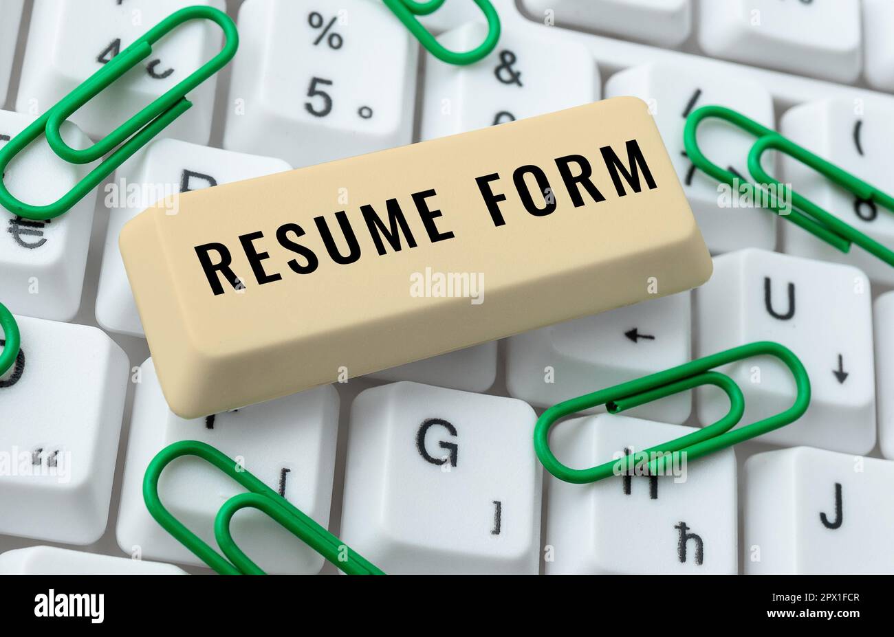 Testo scritto a mano Resume Form, Word scritto su descrivono gli elementi di layout che appaiono in un documento scritto Foto Stock