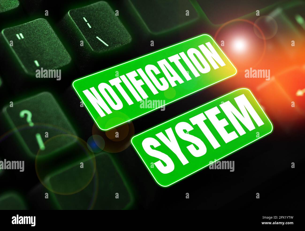 Testo che mostra Inspiration Notification System, Business Concept non dimenticate di essere connessi Social Network Foto Stock