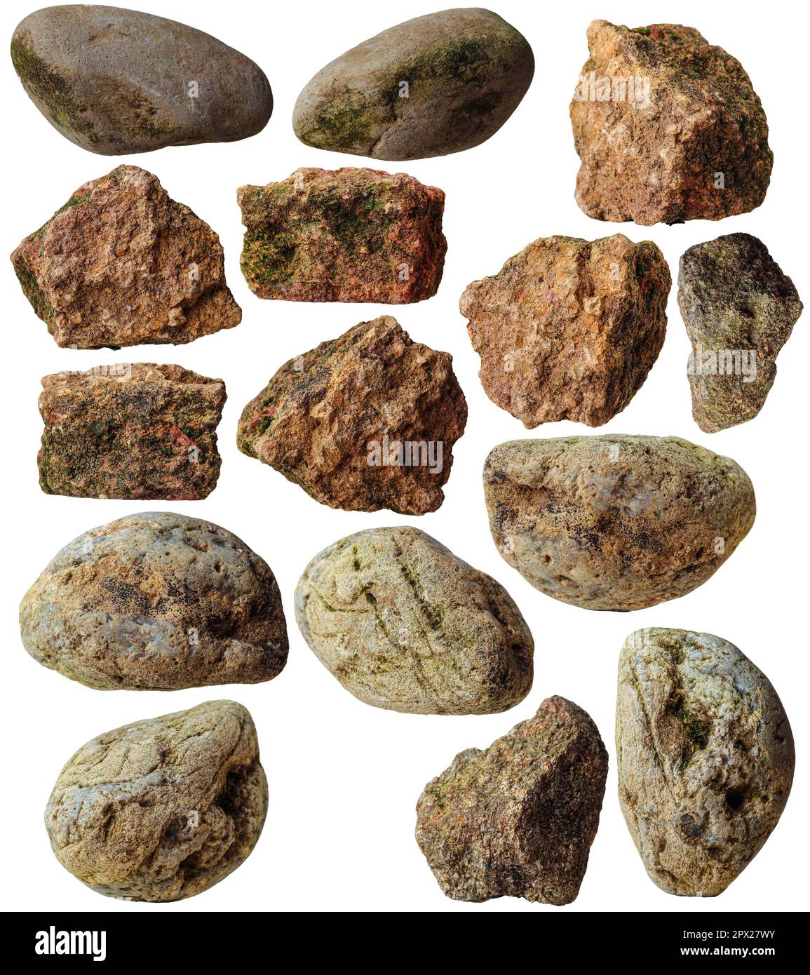 raccolta di diversi tipi di rocce isolate Foto Stock raccolta di diversi tipi di rocce isolate Foto Stock