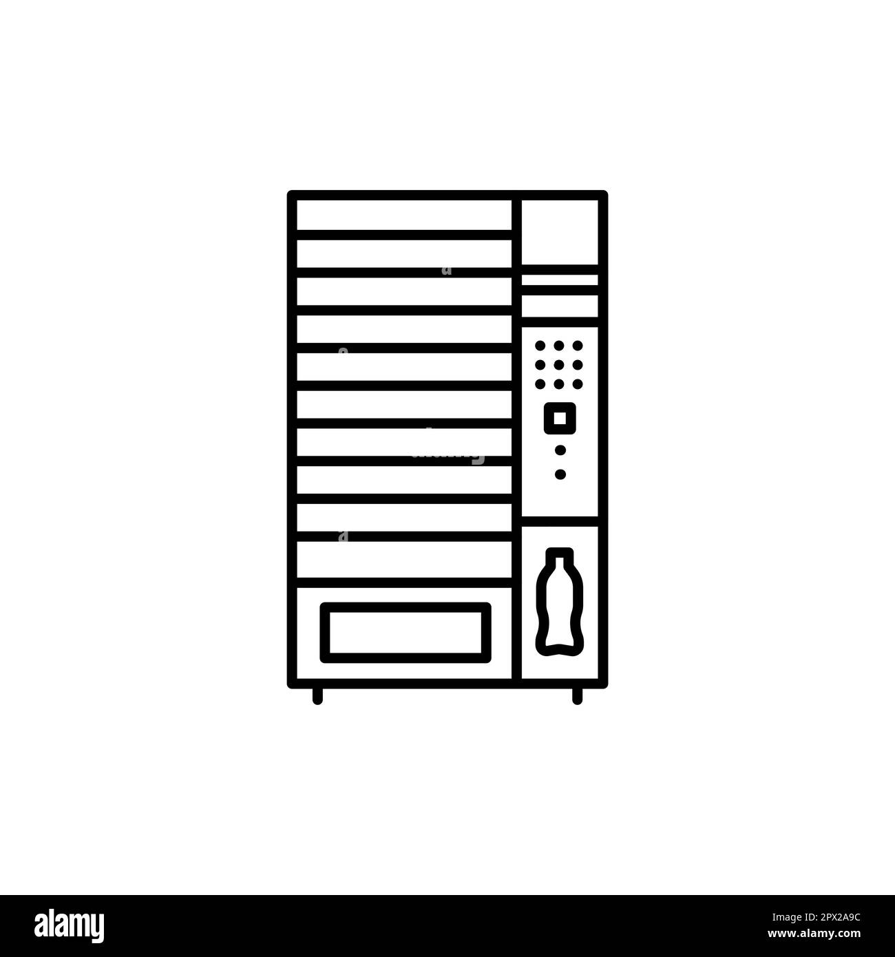 Icona della linea nera della macchina dell'acqua self-service. Pittogramma per pagina web, app mobile, promo. Illustrazione Vettoriale