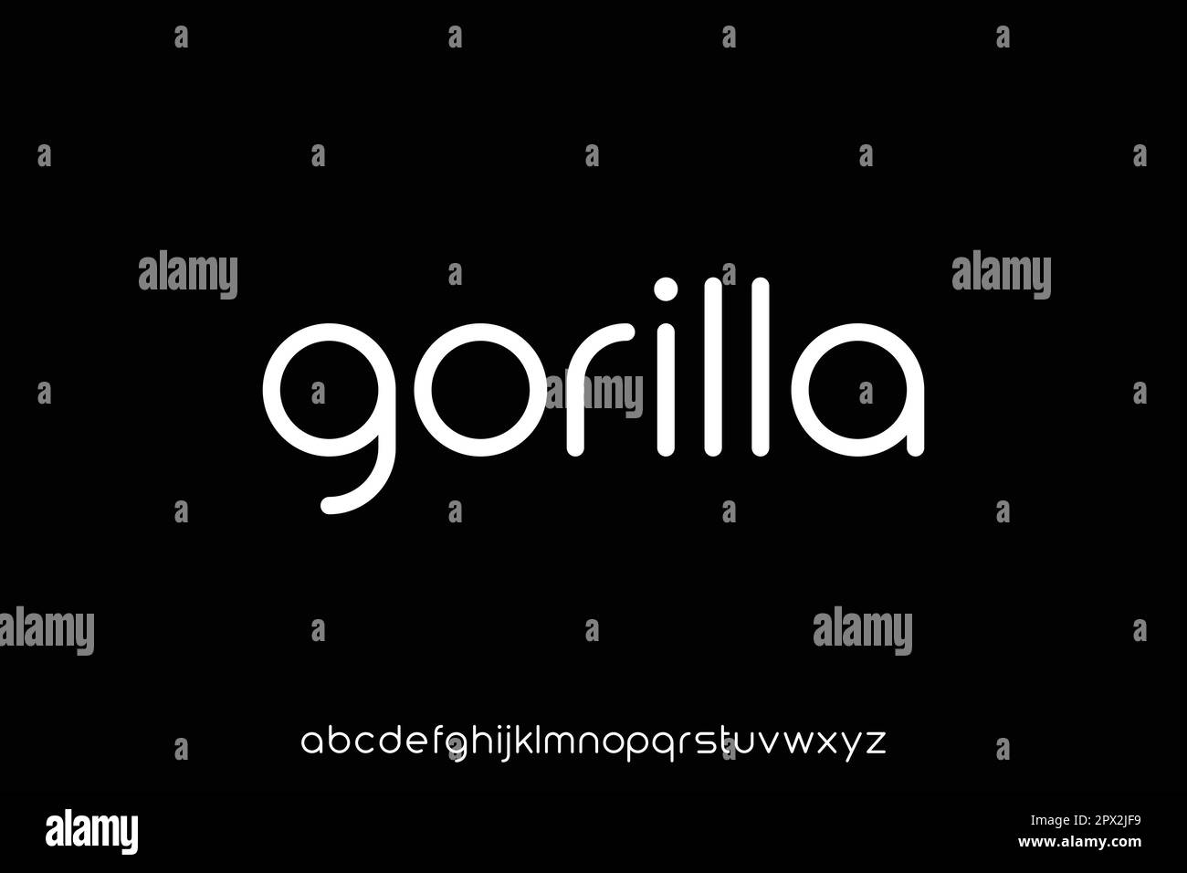 Moderno creativo rotondo sans serif font vettoriale minimal design Illustrazione Vettoriale