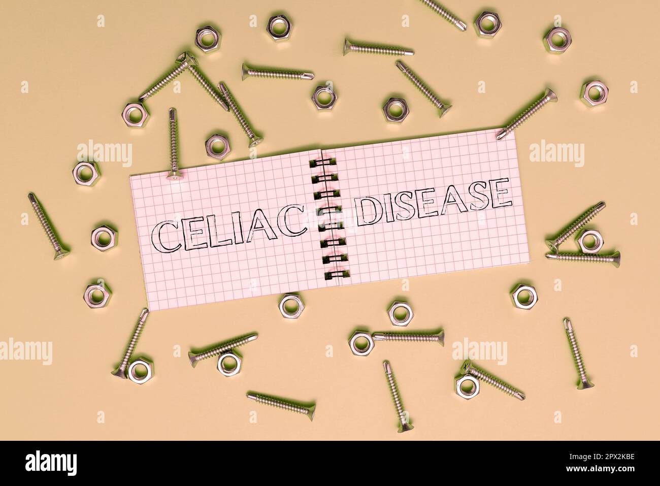 Segno che visualizza la malattia celiaca, Panoramica aziendale intestino tenue è ipersensibile al problema di digestione del glutine Foto Stock