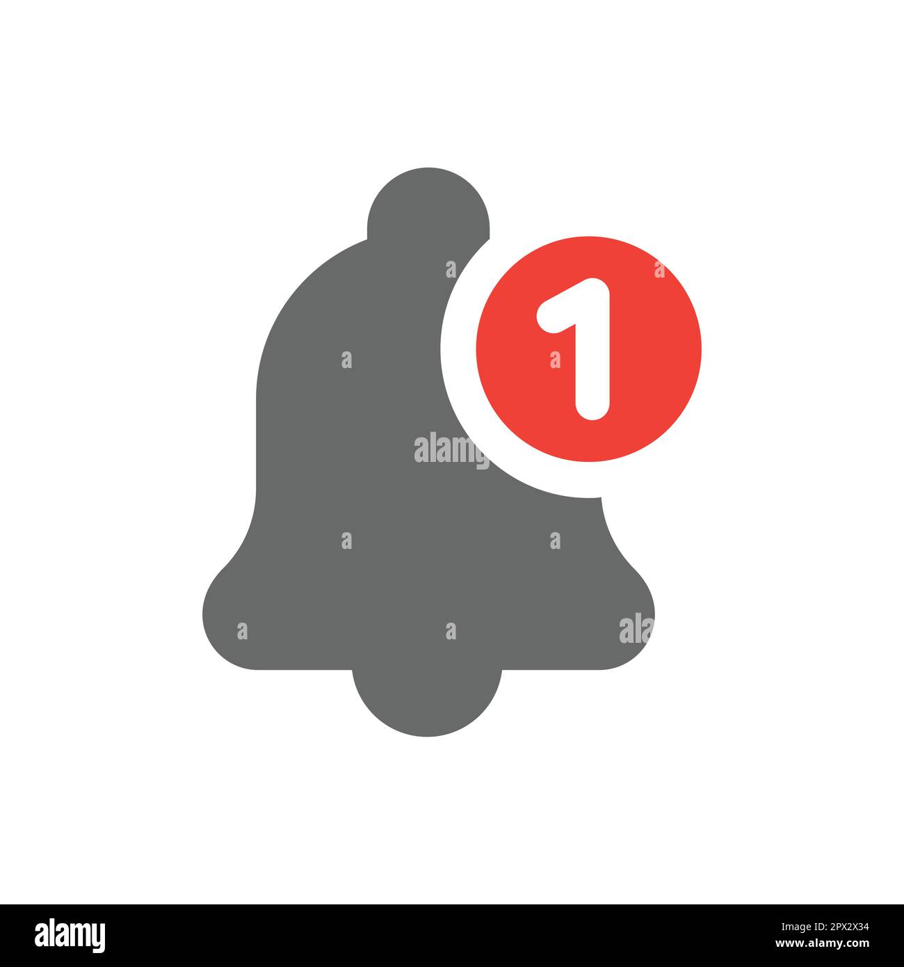 Campana con icona rossa del vettore di notifica. Simbolo del glifo di riempimento semplice. Illustrazione Vettoriale