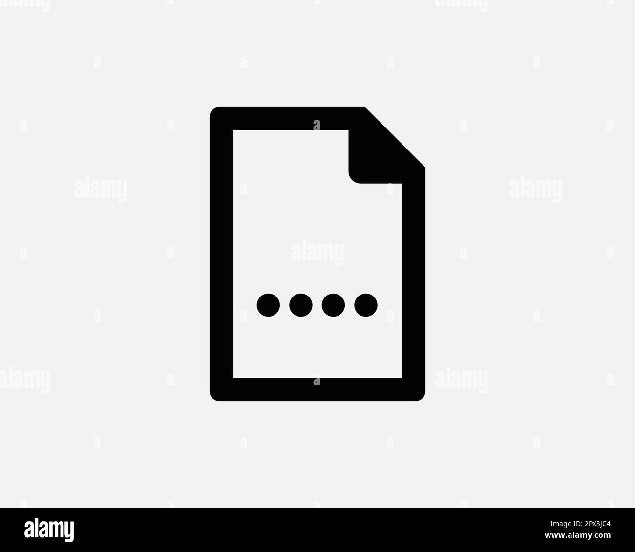 Icona file semplice. Testo Word pagina documento Letter Memo Contratto carta simbolo cartella. Messaggio vuoto Office Business da Sign Vector Graphic Clipart Illustrazione Vettoriale