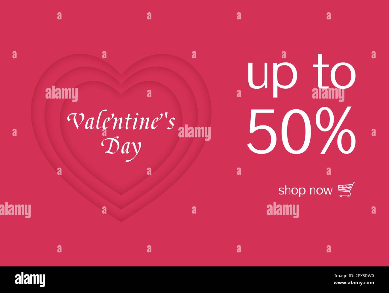 Buon San Valentino Daya motivo a forma di cuore dice San Valentino e 50% di sconto Illustrazione Vettoriale