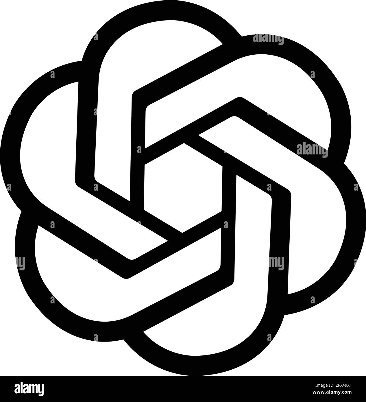 Logo Open ai, logo Chatgpt, chatbot ai, app Chat GPT. Ai intelligenza artificiale chatbot servizi logo azienda isolato su sfondo trasparente. Illustrazione Vettoriale