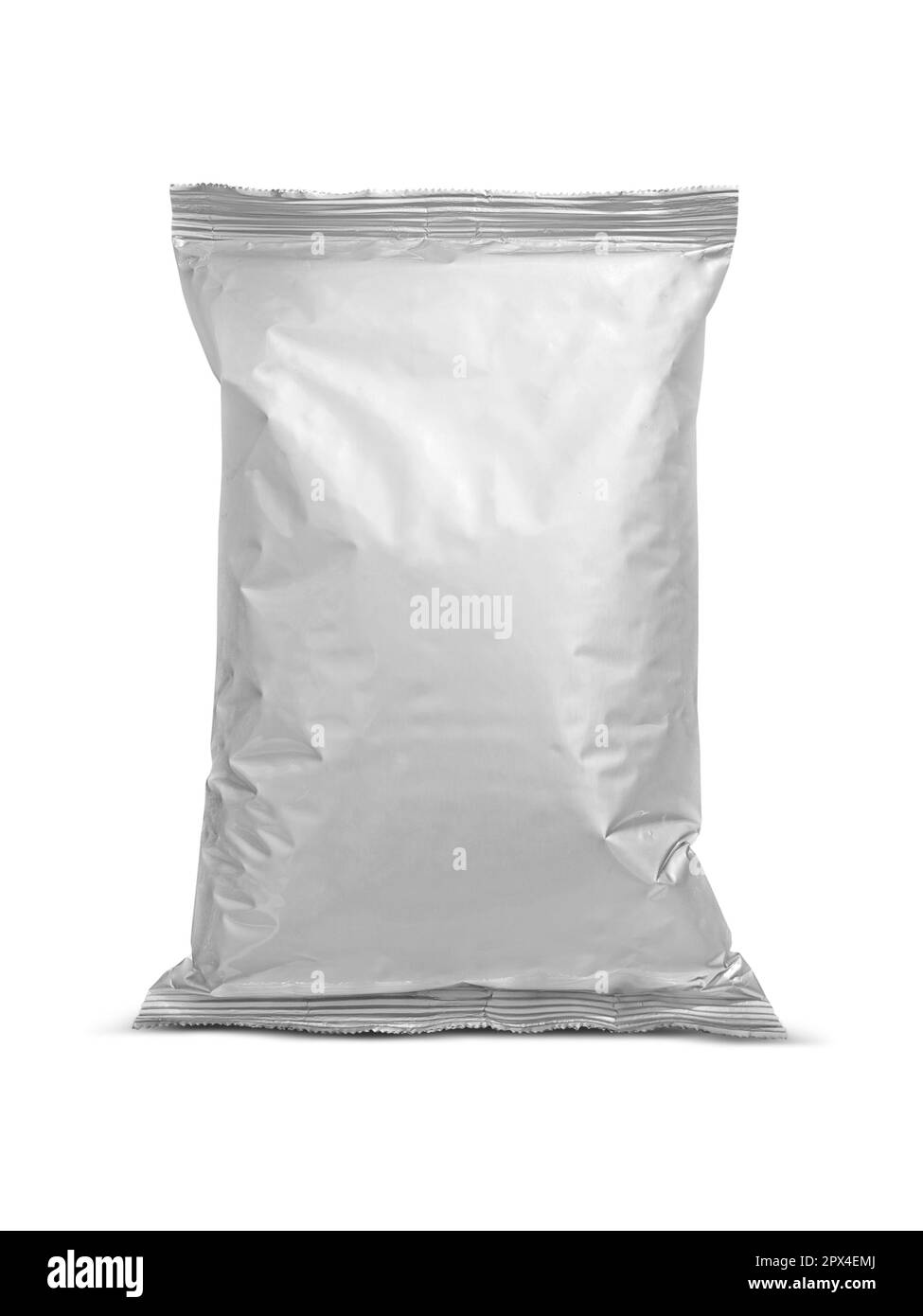 Foil mockup per confezione di alimenti, modello per uso di progettazione Foto Stock