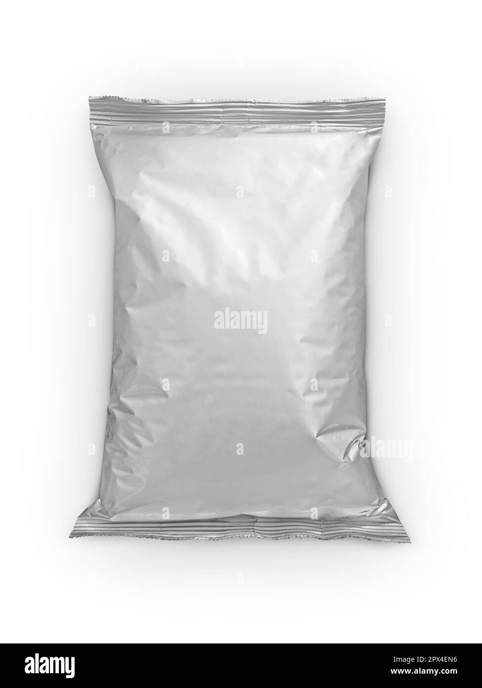 Foil mockup per confezione di alimenti, modello per uso di progettazione Foto Stock