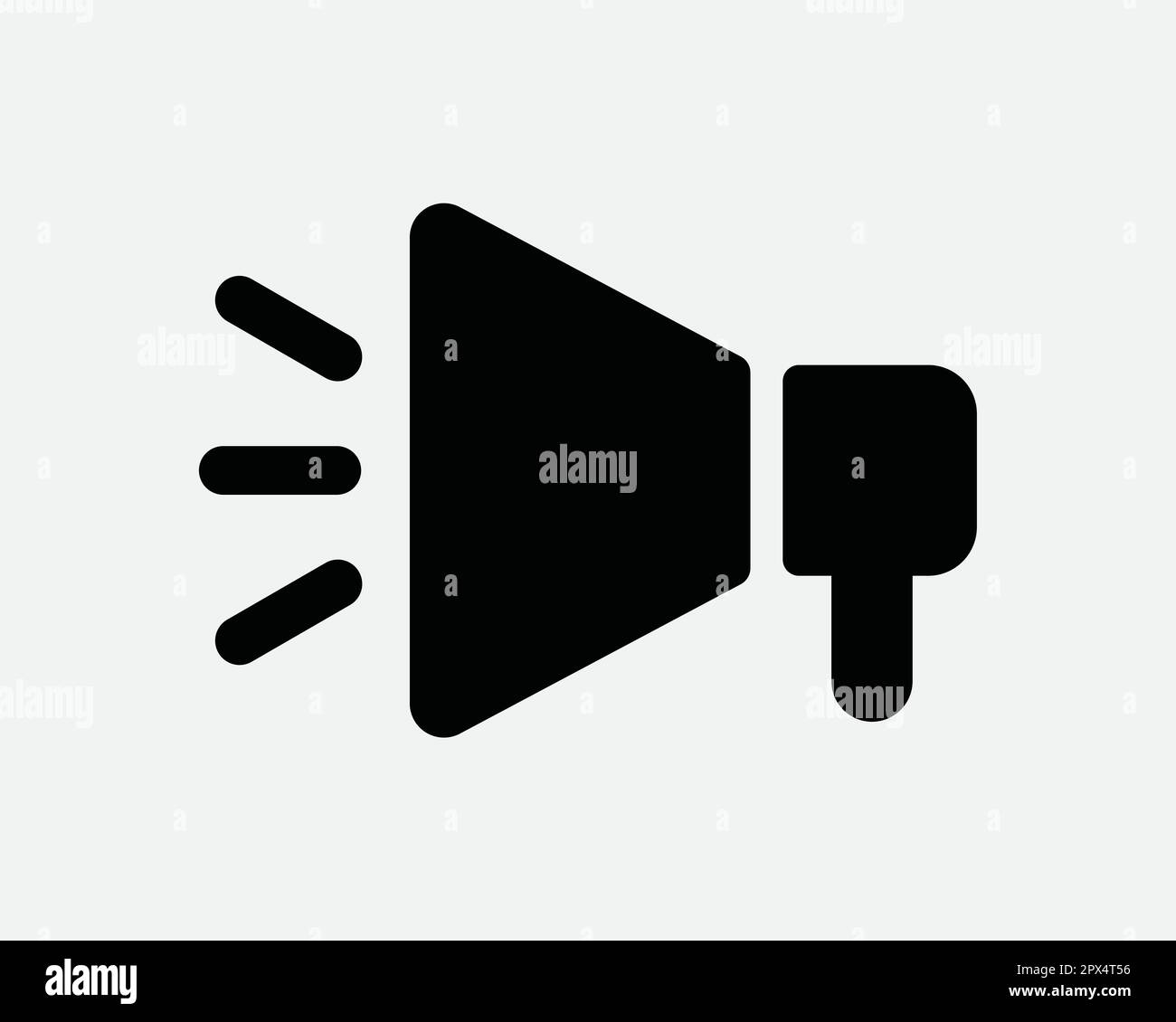 Annuncio altoparlante microfono altoparlante Broadcasting comunicare voce di avviso in bianco e nero icona segno simbolo Vector Artwork Clipart Illustrazione Illustrazione Vettoriale