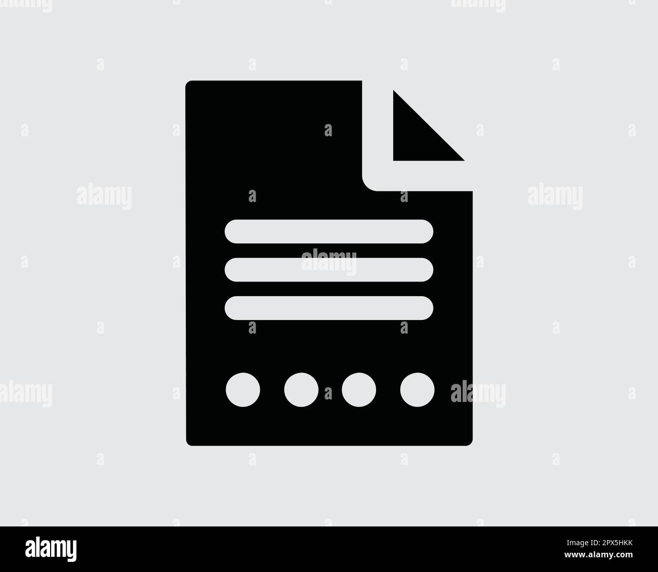 Icona documento file. Simbolo di testo contratto della pagina Office Business Paper. Foglio vuoto messaggio Nota segno lettera Word grafico vettoriale Illustrazione clipart Illustrazione Vettoriale