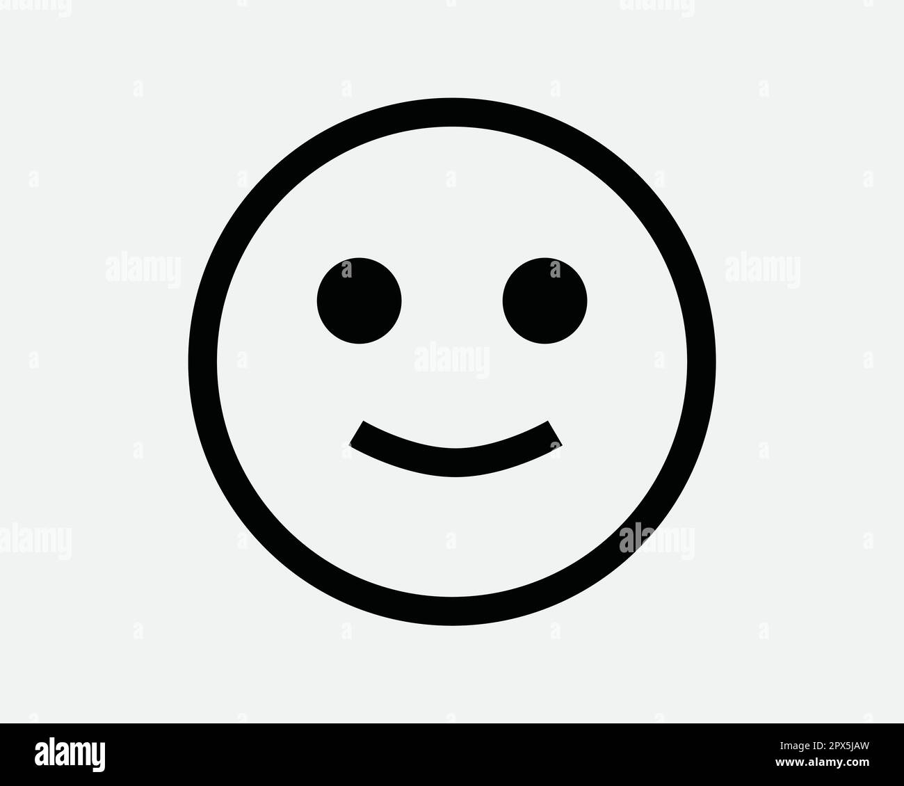 Icona Smiley Face Line. Sorriso felice gioia soddisfatto simbolo Emoji. Segno positivo di Emoticon di divertimento di delizia. Illustrazione grafica vettoriale ritaglio cricut clipart Illustrazione Vettoriale