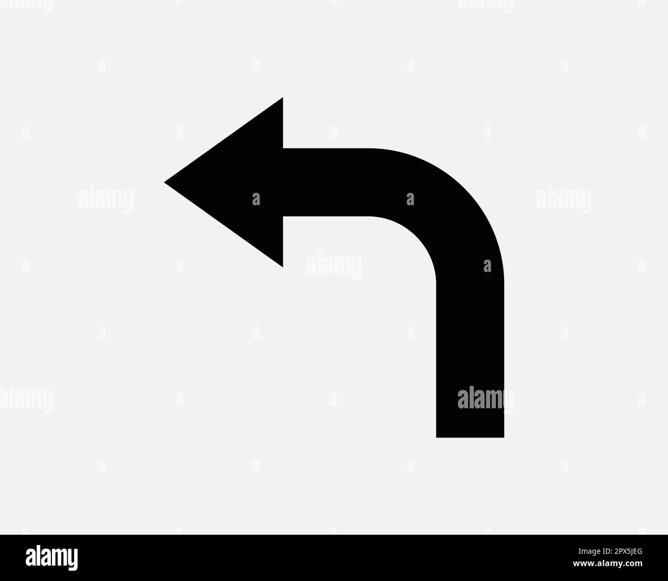 Svolta a sinistra e prosegui fino al semaforo. Simbolo di navigazione in direzione del puntatore. Icona di virata di forma stradale grafico vettoriale Illustrazione Clipart Cricut Illustrazione Vettoriale