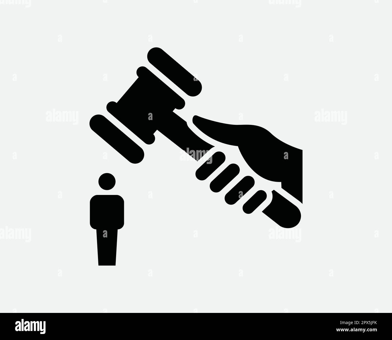 Processo sleale abuso di potere Governo abusivo Giudice Legge frase in bianco e nero icona segno simbolo vettore illustrazione clipart Illustrazione Illustrazione Vettoriale