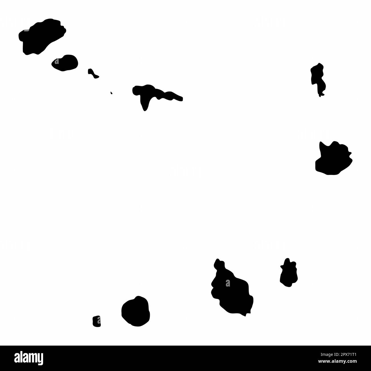 Mappa di Capo Verde silhouette isolata su sfondo bianco Illustrazione Vettoriale