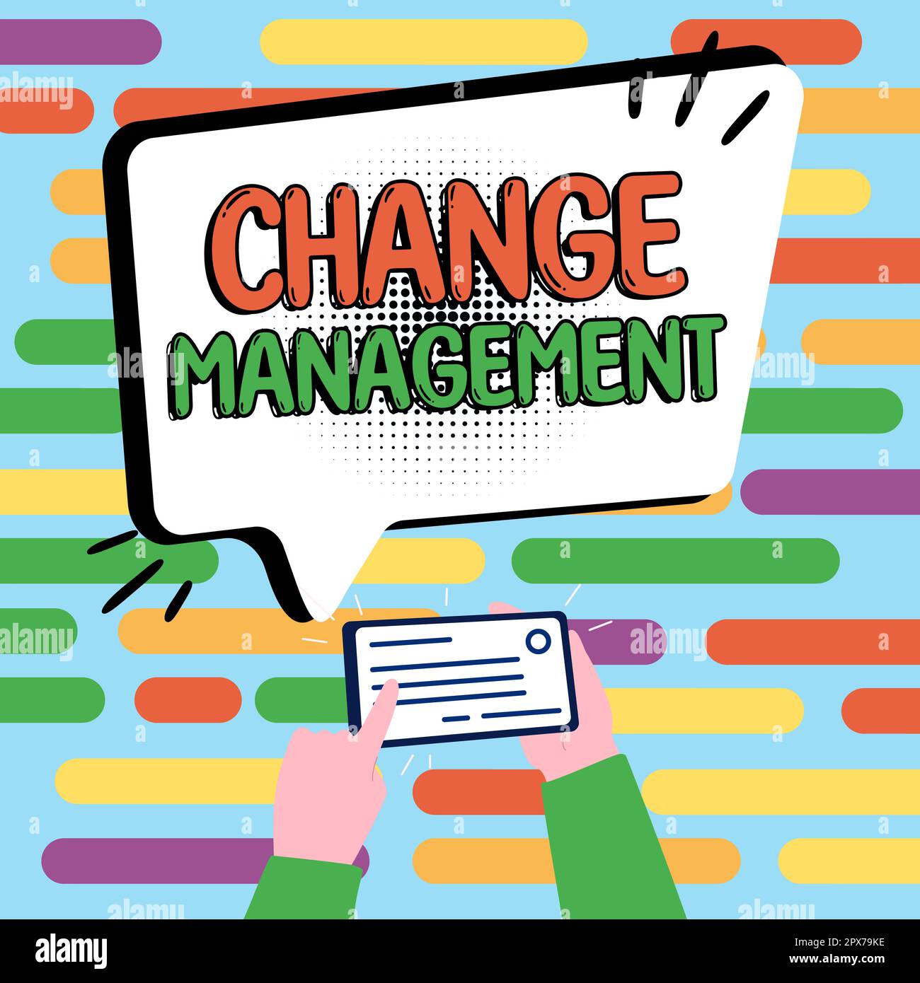Testo che mostra ispirazione Change Management, Word scritto su Sostituzione della leadership in un'organizzazione nuove politiche Foto Stock