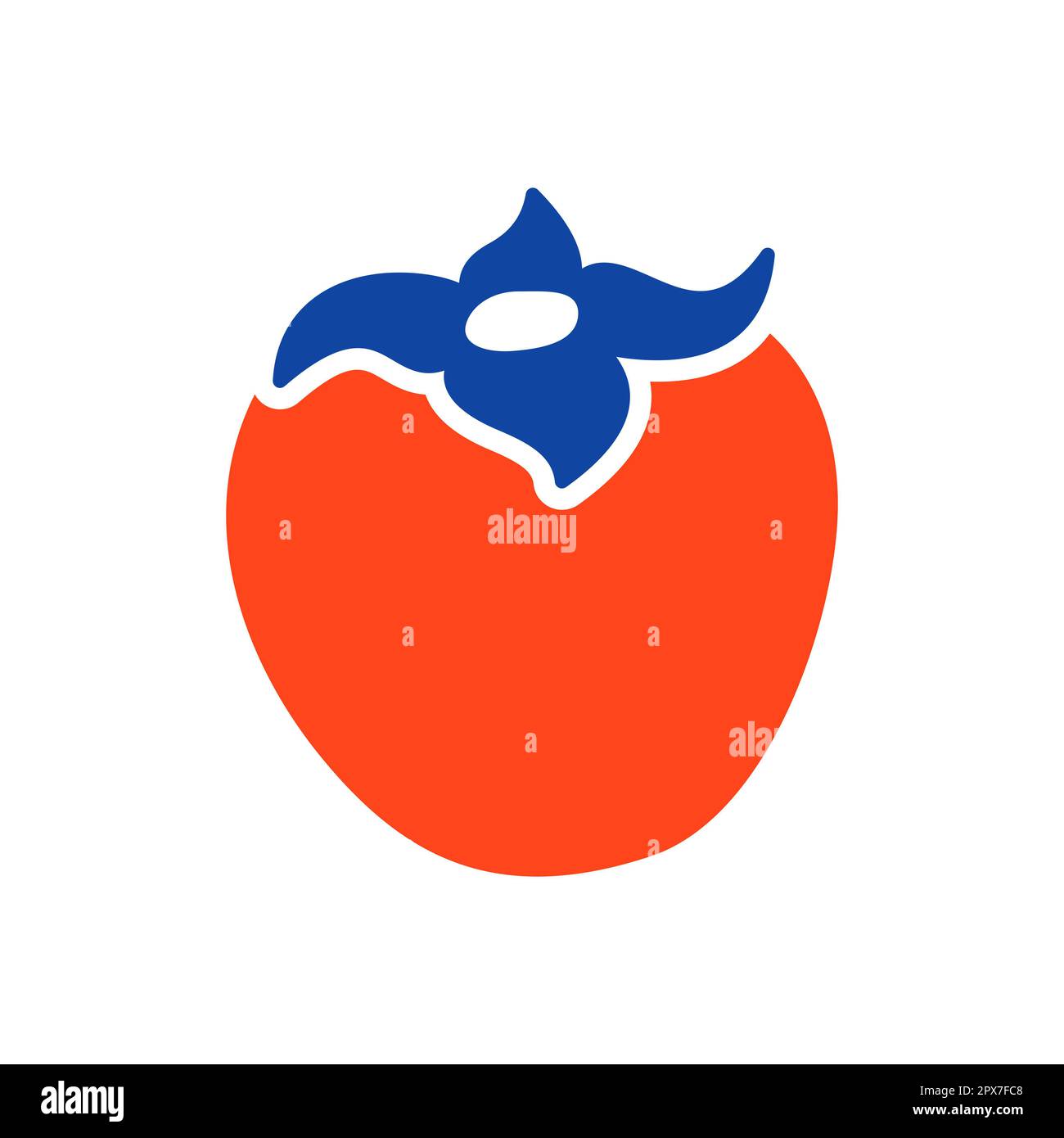 Icona del glifo vettoriale di frutta di persimmon, kaki o sharon. Simbolo grafico per il sito Web di cibi e bevande, progettazione di app, app mobili e supporti di stampa, logo, interfaccia utente Foto Stock