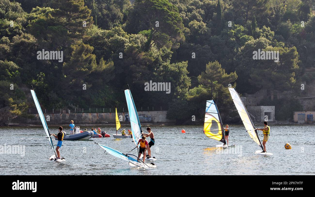 Toulon base nautica scuola di windsurf Foto Stock
