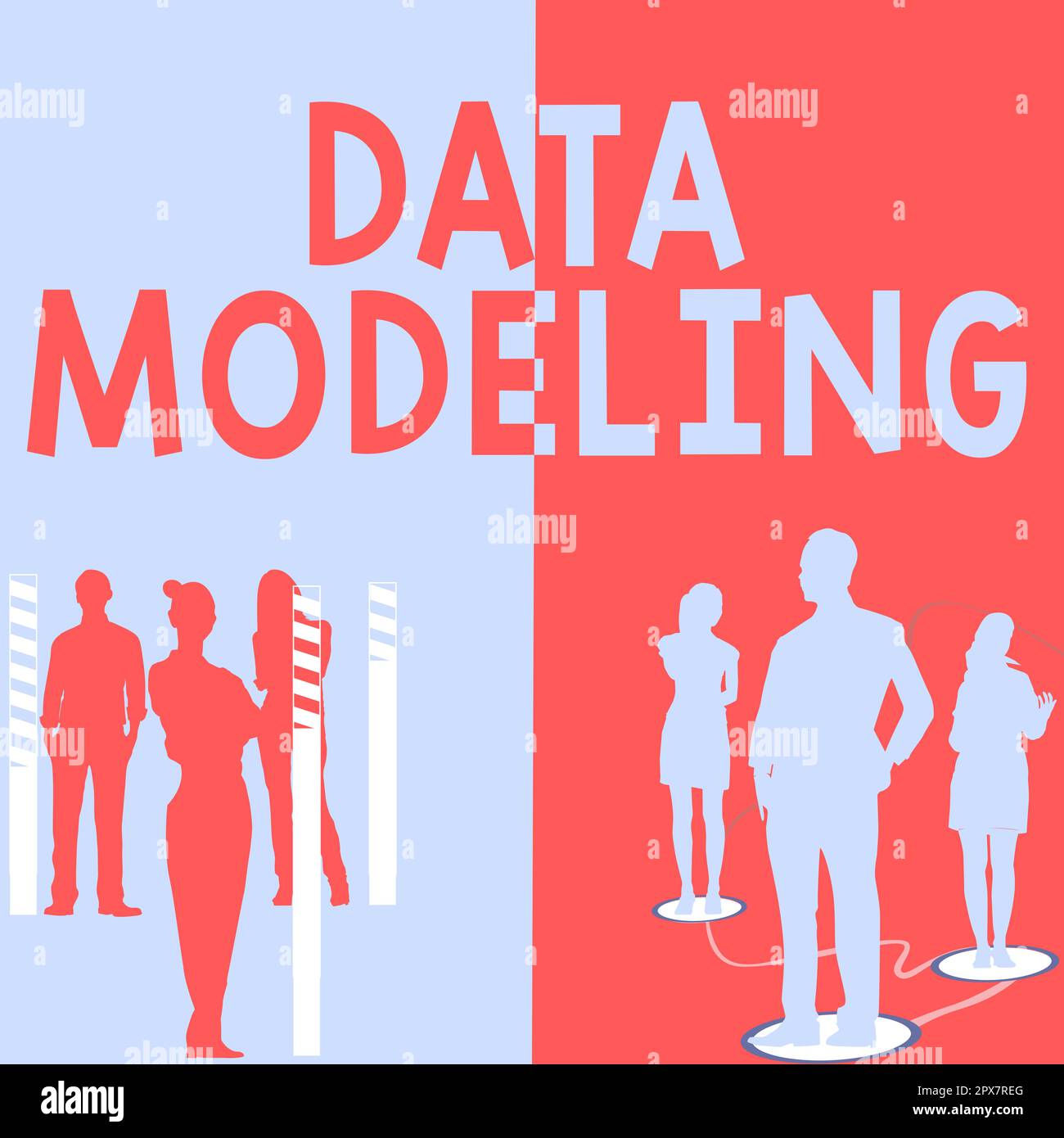 Didascalia concettuale Data Modeling, processo di Business Concept per il trasferimento di dati tra sistemi di archiviazione dati Foto Stock