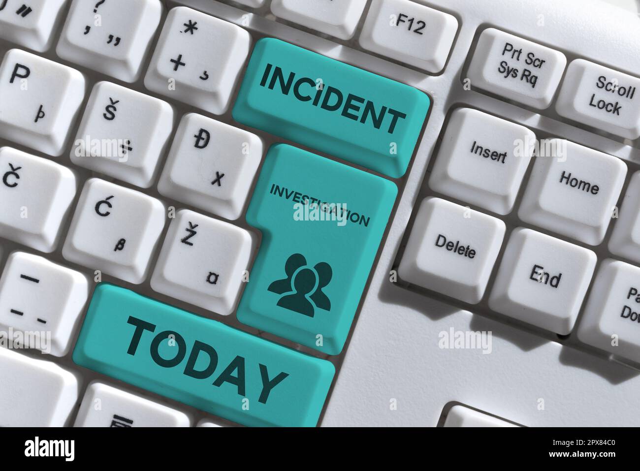 Didascalia di testo che presenta l'indagine sull'incidente, foto concettuale responsabile dell'integrità dell'incidente Foto Stock