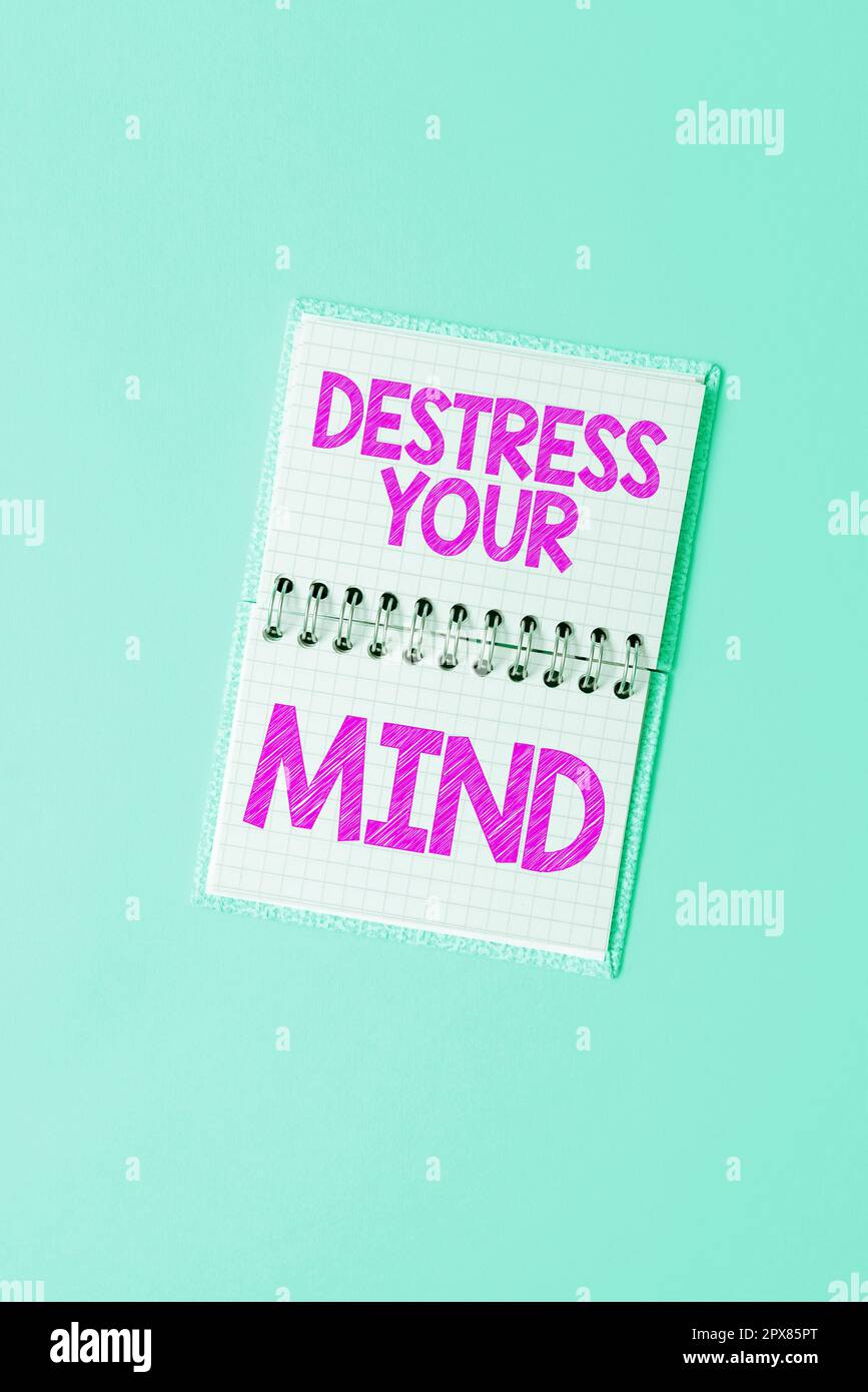 Visualizzazione concettuale Destress la vostra mente, foto concettuale per rilasciare la tensione mentale, ridurre lo stress Foto Stock