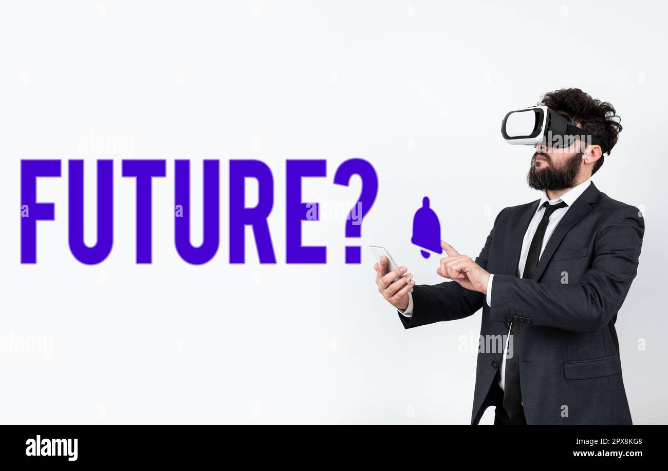 Testo che mostra ispirazione futuro, idea di business periodo di tempo dopo il presente momento Eventi che accadranno Foto Stock