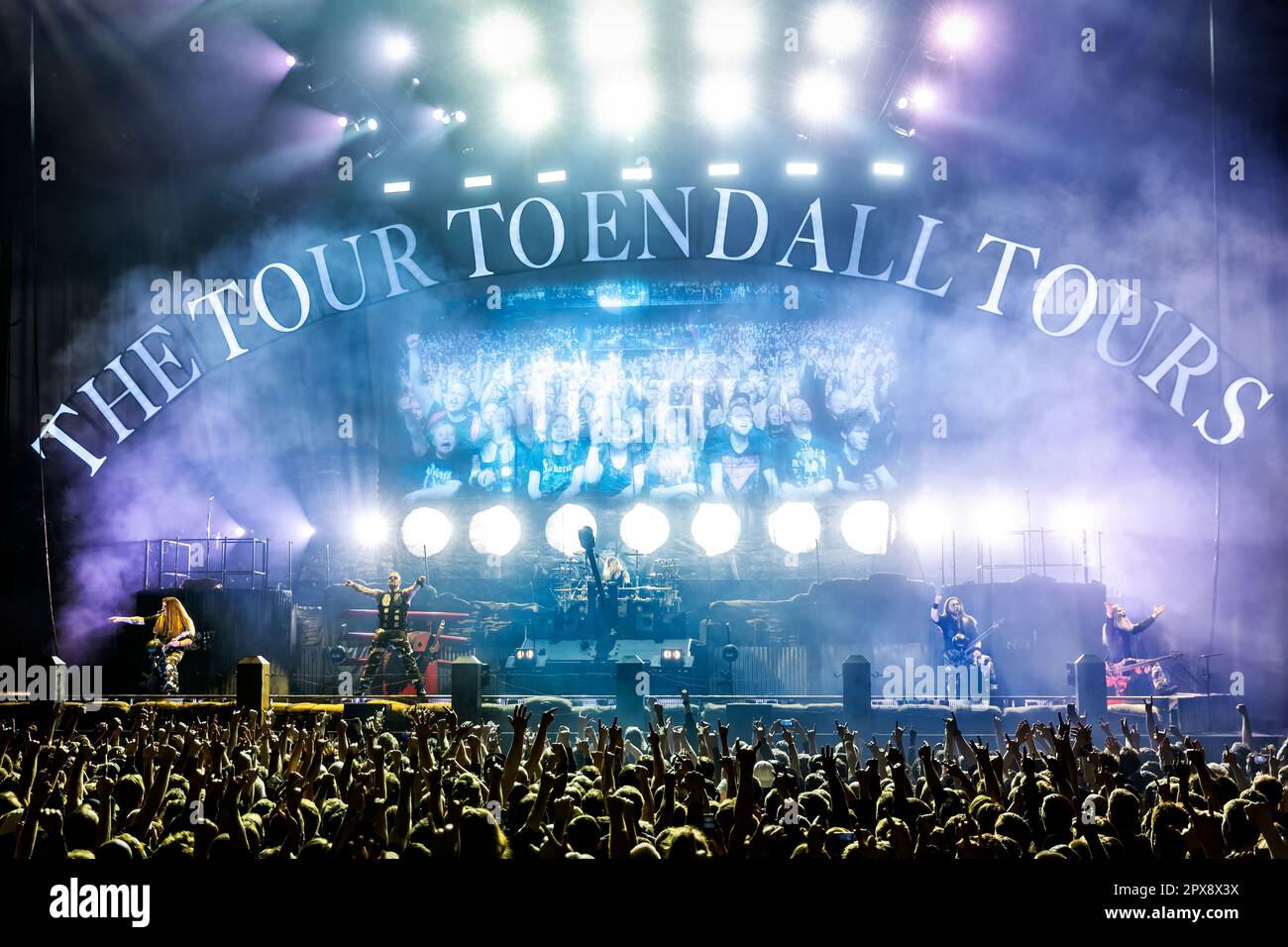 Oslo, Norvegia. 29th, aprile 2023. La band heavy metal svedese Sabaton ha tenuto un concerto dal vivo allo Spektrum di Oslo come parte del Tour To End All Tours 2023. (Foto (Photo credit: Gonzales Photo - Terje Dokken). Foto Stock