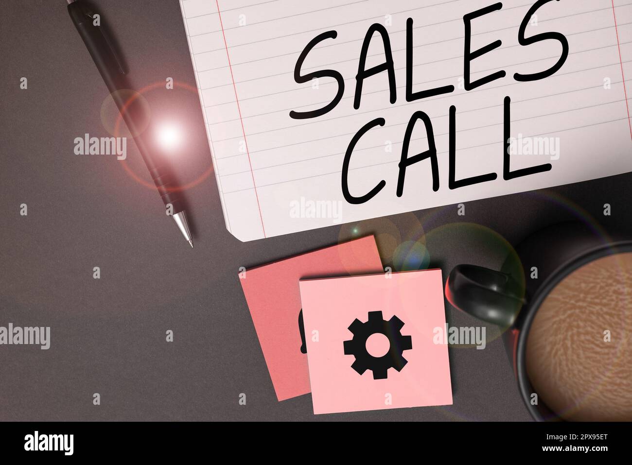 Didascalia concettuale Sales Call, Business Approach una chiamata telefonica effettuata da un rappresentante di vendita di un'azienda Foto Stock