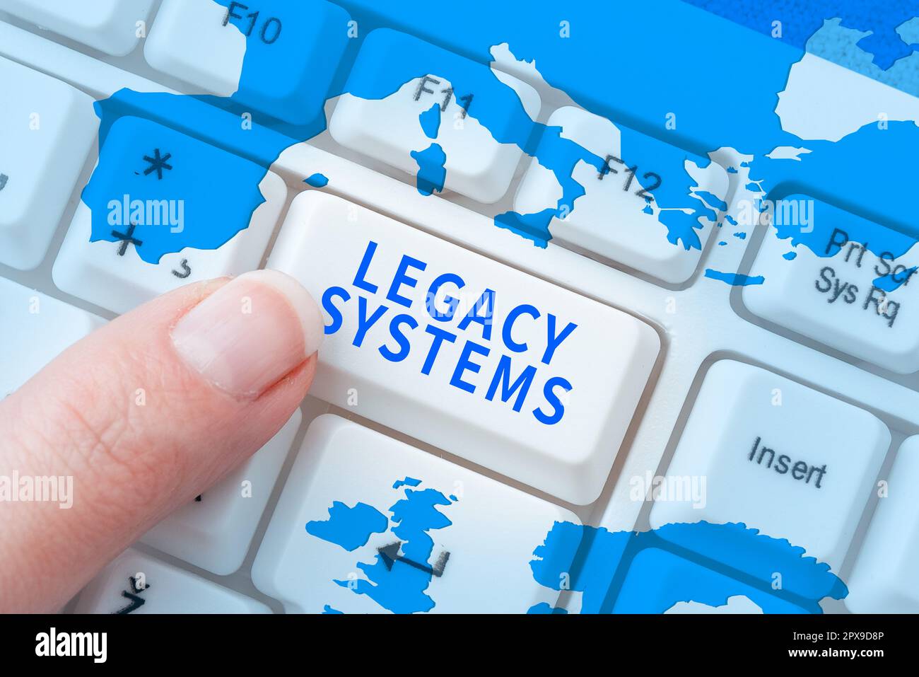 Ispirazione che mostra il segno sistemi legacy, Internet concetto vecchio metodo tecnologia sistema informatico o programma applicativo Foto Stock