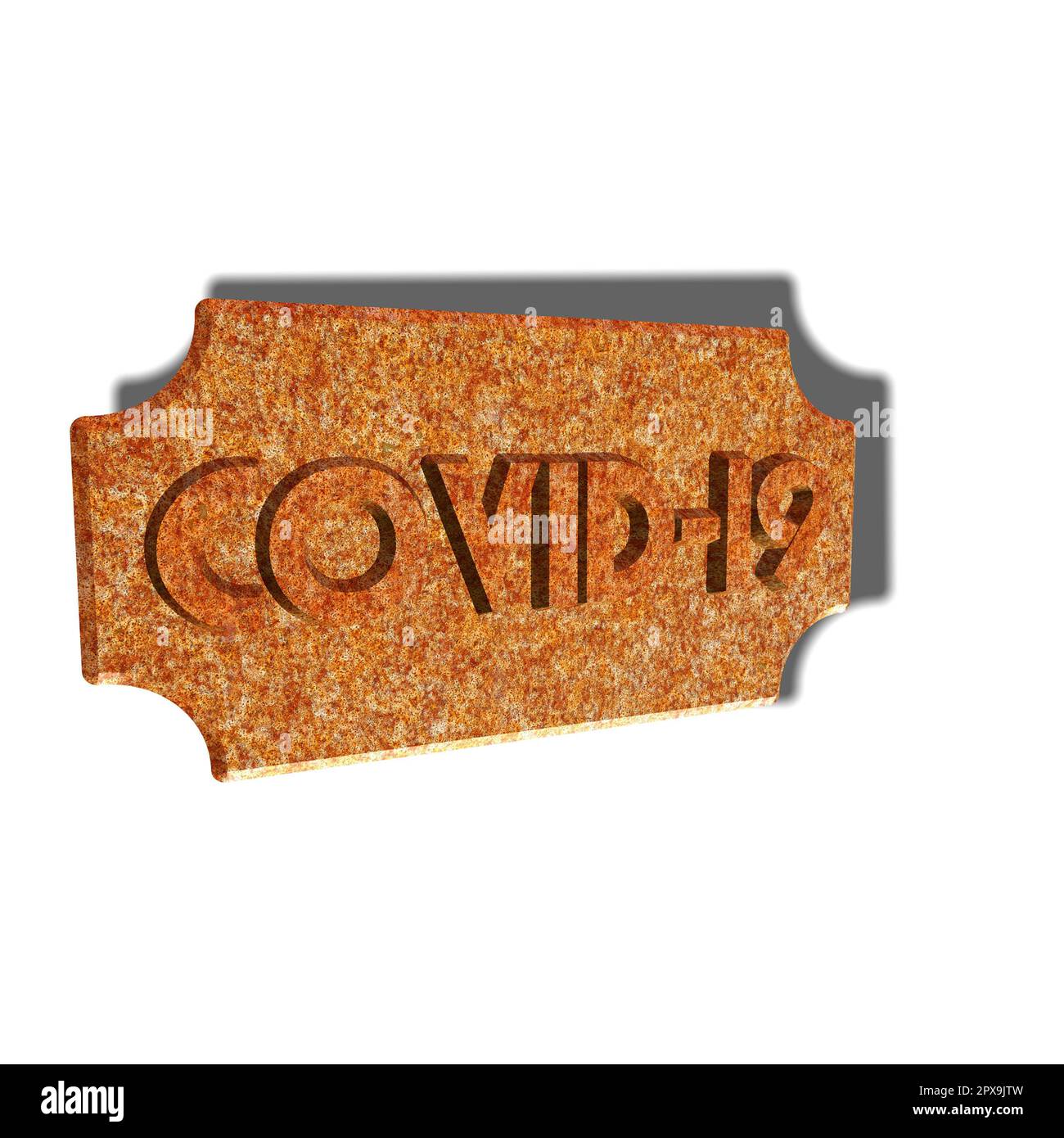 'COVID-19' - parole, lettere o testo come illustrazione 3D, rendering 3D, grafica per computer Foto Stock