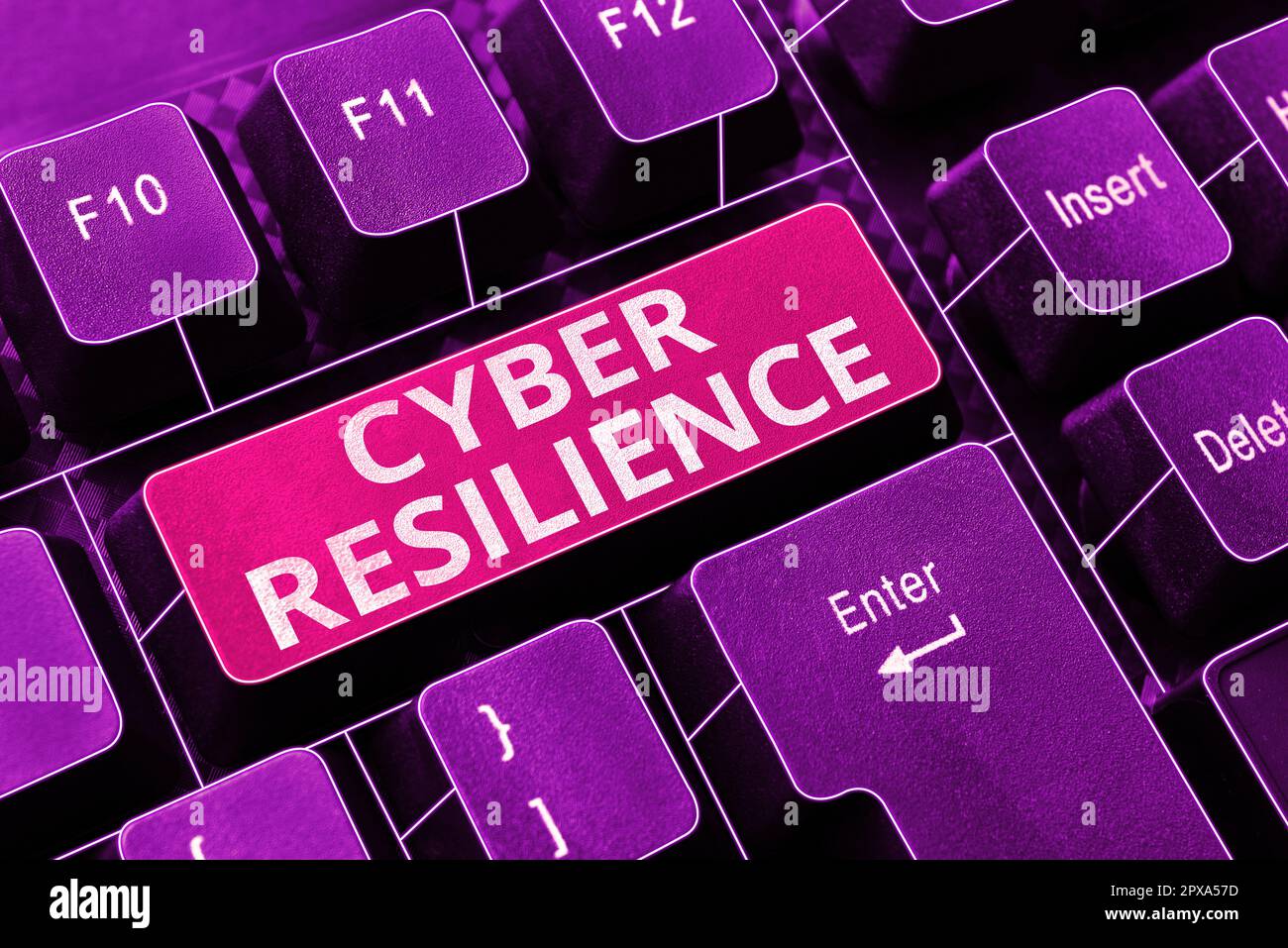 Scrittura a mano di testo Cyber Resilience, Word per valutare come un'azienda può gestire un attacco informatico Foto Stock