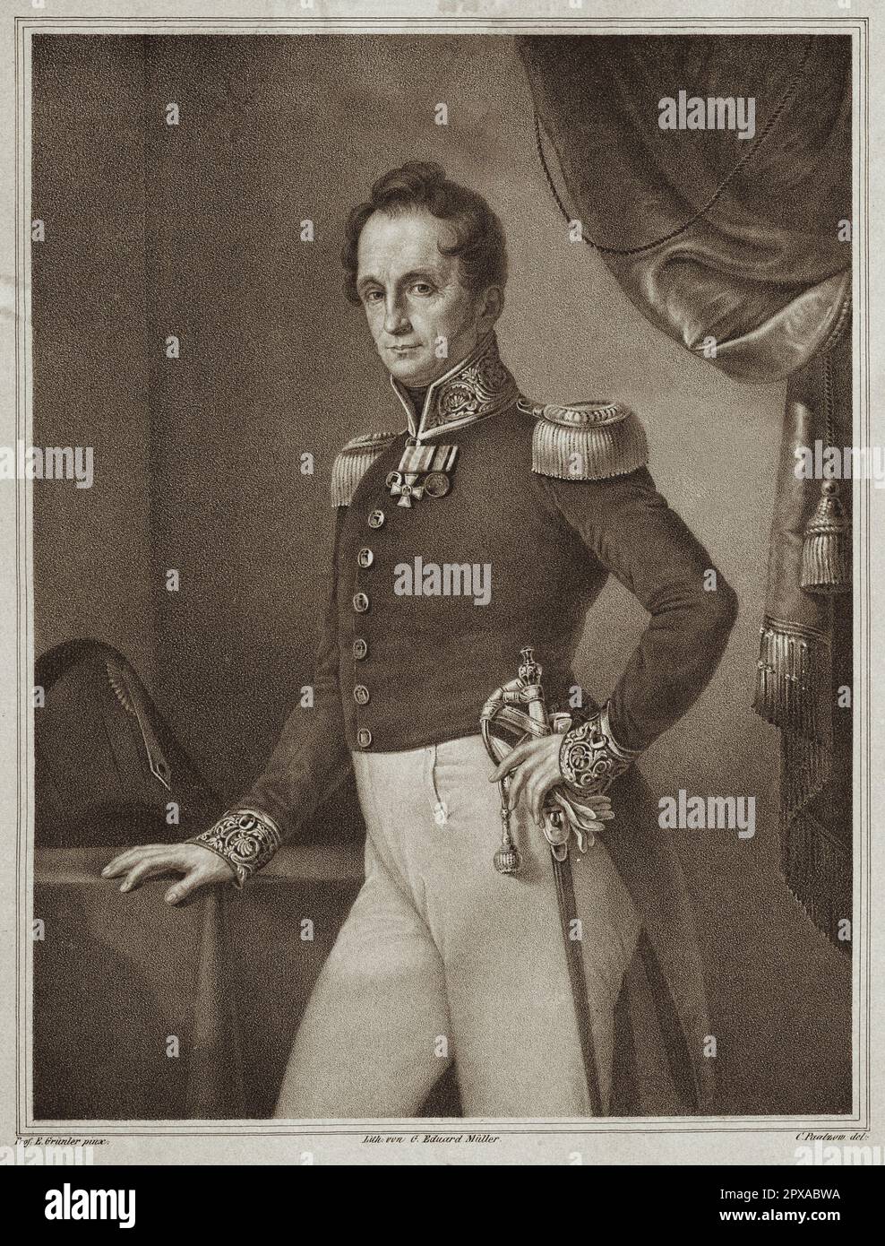 Ritratto di Carl Gerlach, presidente della polizia reale di Berlino, 1835 Foto Stock