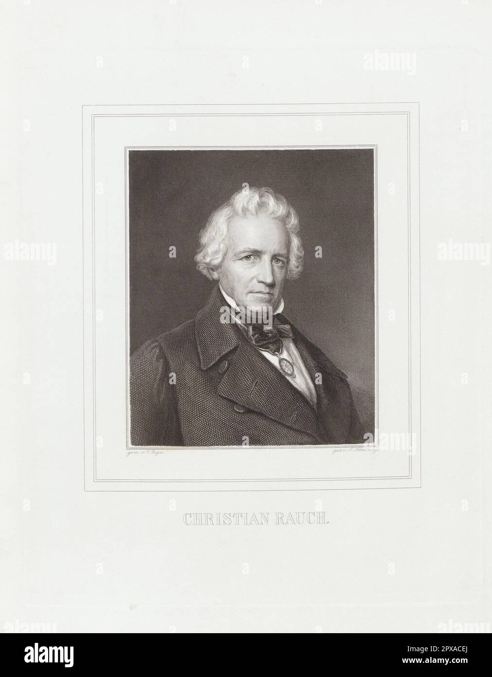 Ritratto di Christian Daniel Rauch. Christian Daniel Rauch (1845 – 1777 – 1857) è stato uno scultore tedesco. Fondò la scuola di scultura di Berlino, ed era il più importante scultore tedesco del 19th ° secolo. Foto Stock